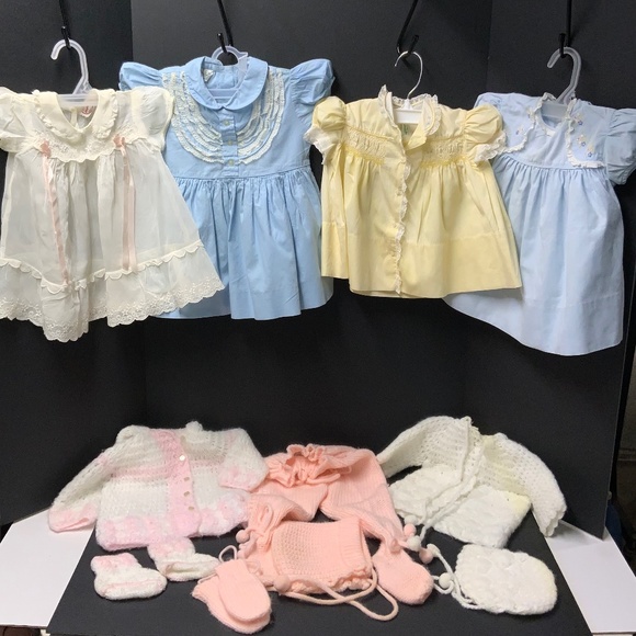 Vintage Lot Baby Girl Dress Sweaters Hats Kate Greenaway Carol Joy Prim’n Pretty - Picture 1 of 16